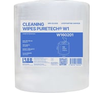 Универсальные нетканые флисовые салфетки Puretech Серия W1 в рулоне, 60г/м2, 1слой, белый, 20x38см, 110л/рулон W160201