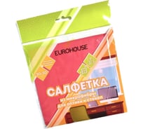 Салфетка из микрофибры для оптики и стекол EUROHOUSE 30х30 см 3595