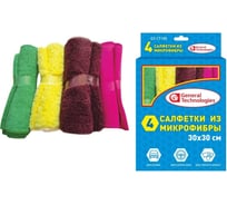 Набор салфеток из микрофибры General Technologies 30х30 4шт в коробке GT-CT105
