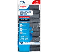 Салфетки из микрофибры LAIMA 30x30см, GRAY, big pack, комплект 10шт, 180 г/м2, HOME, 700609