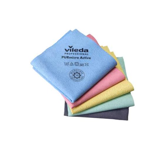 Салфетка Vileda Professional ПУРмикро Актив, серый, 5 шт 174044