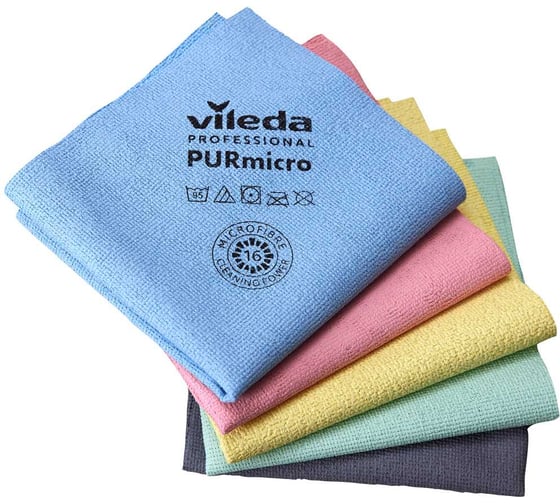 Салфетка Vileda Professional ПУРмикро Актив, синий, 5 шт 174046