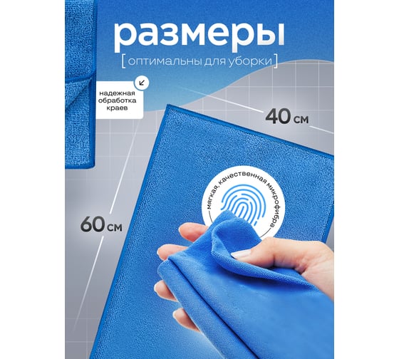 Салфетки для уборки Amatera 40x60см 5 шт синий 491926