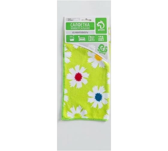 Салфетка для уборки Доляна яркие цветы, 30х30 см, 170 гр., цвета МИКС 1153952