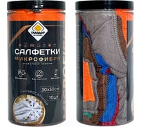 Салфетка из микрофибры ГЛАВДОР  GL-1007, в тубе, 30х30 см (10 шт.) /30 59783