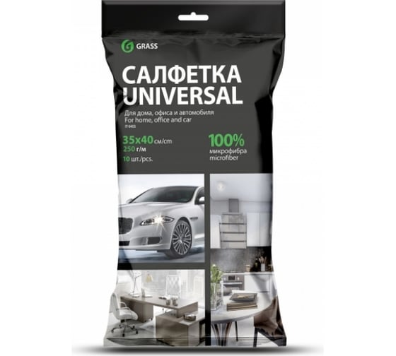 Салфетка Grass микрофибра 250 г/м 35х40, 10шт. УПАК IT-0455 1