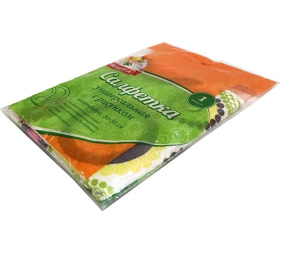 Универсальная салфетка Умничка с рисунком, микрофибра, 30х30 см SY-D-010