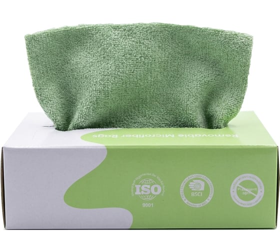 Салфетки из микрофибры KIMRIK MATCHA, зеленый, 20х20 см, 20 шт/упак KG744440