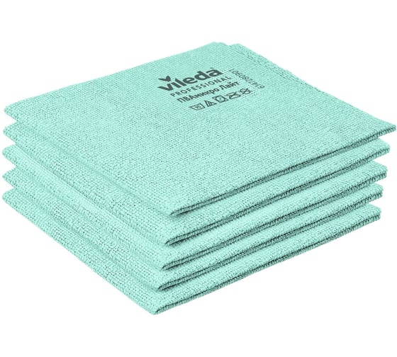 Салфетка Vileda Professional ПВАмикро Лайт, 36х30 см, зеленый, 5 шт/уп 7544444