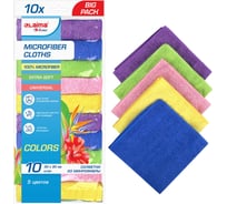 Салфетка из микрофибры LAIMA HOME MULTI COLOUR ECONOMY PACK 10 30x30 см, комплект 10 шт. 607794