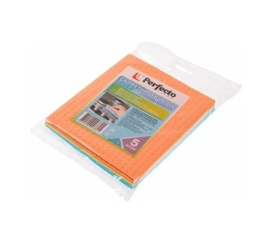 Бытовые салфетки PERFECTO LINEA губчатые, 5 штук 45-150050 1