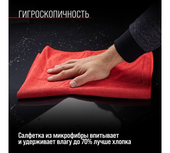 Салфетка SKYWAY микрофибра 40х35см, красная S00902008