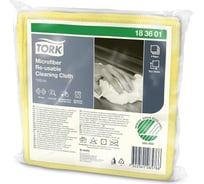 Многоразовые салфетки из микрофибры TORK 1 пачка 6 штук, 30x30 см, жёлтые, 240 г/м2 183601 607931