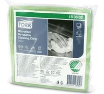 Многоразовые салфетки из микрофибры TORK 1 пачка 6 штук, 30x30 см, зелёные, 240 г/м2 183602 607932