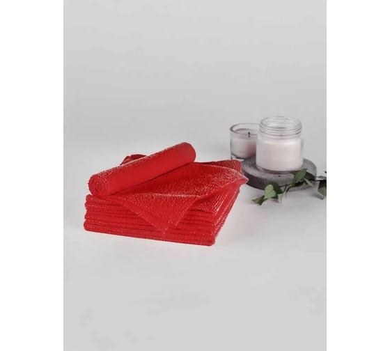 Салфетки из микрофибры ДТРД 30x30, 50 шт, красный СМК50 1