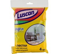 Хозяйственные салфетки Luscan микрофибра 40x40 см 220 гкв.м 4 штуки в упаковке 1604401