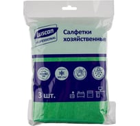 Салфетки хозяйственные Luscan микрофибра 40x40 300 г/кв.м зеленые, 3 шт. в уп. 1612790