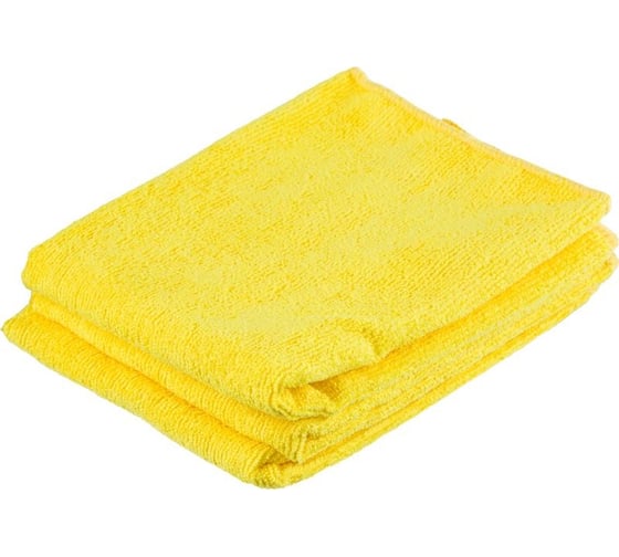 Салфетки хозяйственные Luscan микрофибра 40x40 см, 300 г/кв.м желтые, 3 шт. в уп. 1612792