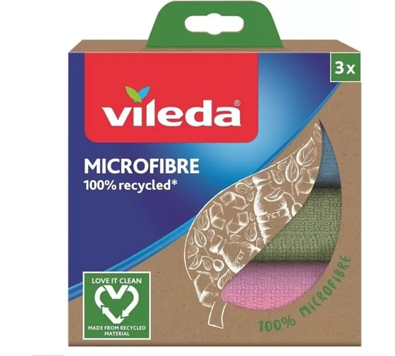 Салфетка Vileda из микрофибры 100% Эко 3 шт 168310/2