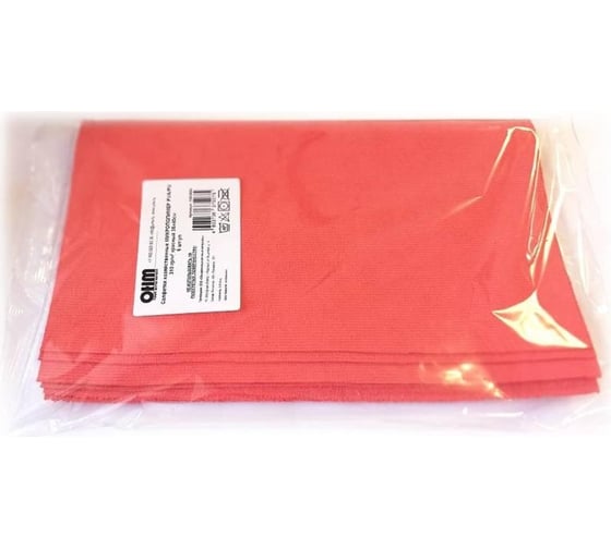 Хозяйственная салфетка ООО Комус микрополимер PVAPU 35x40 см, 310 г/кв. м, красный, 5 шт. в упаковке 1563645