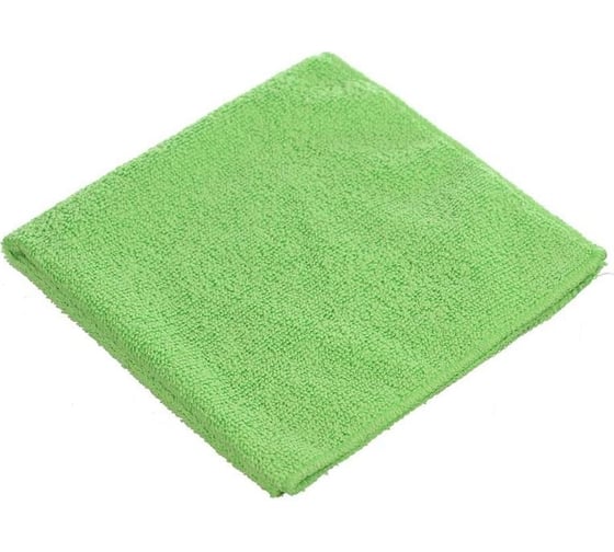 Хозяйственная салфетка ООО Комус микрофибра 220  г/кв. м, 35x35 см, зеленый, 5 шт. в упаковке 1563648