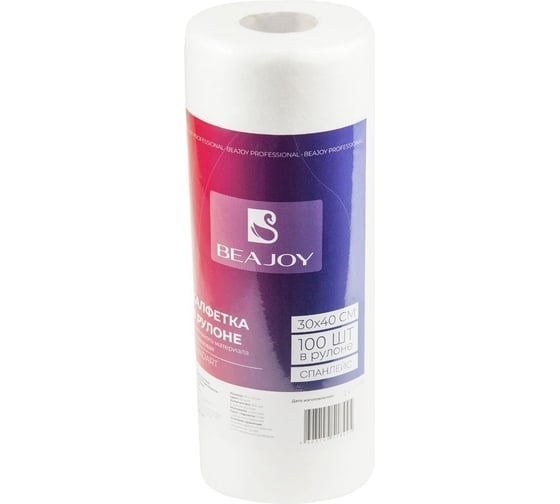 Салфетка в рулоне BEAJOY standart 30x40 см, белый спанлейс ГПСРBJ/3040/St/Б-100/10