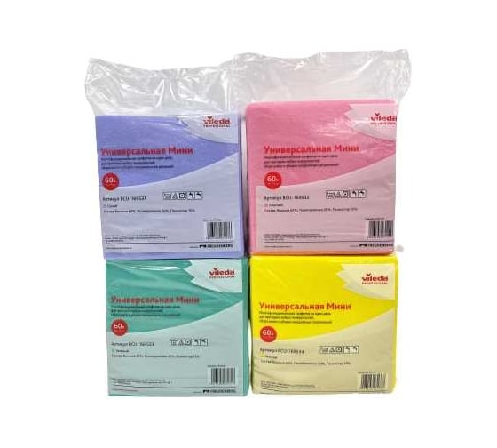 Салфетка Vileda Professional универсальная мини 19x19 см, красная 169532 25567