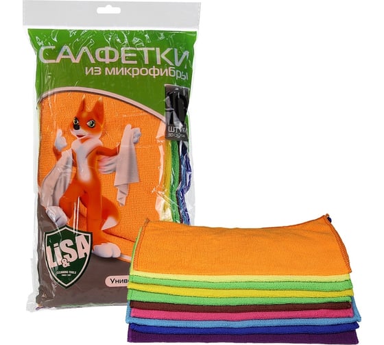 Салфетки из микрофибры в наборе LI-SA 10 шт, 30x30см 44144 1