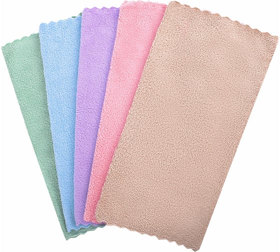 Салфетки для уборки LAIMA Pastel Home из плюшевой микрофибры, 30x30 см, комплект 10 шт 608445