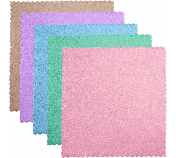 Салфетки для уборки LAIMA Pastel Home из плюшевой микрофибры, 30x30 см, комплект 10 шт 608445