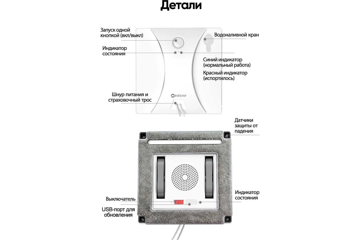 Мойщик окон Neatsvor W10 - выгодная цена, отзывы, характеристики, фото -  купить в Москве и РФ