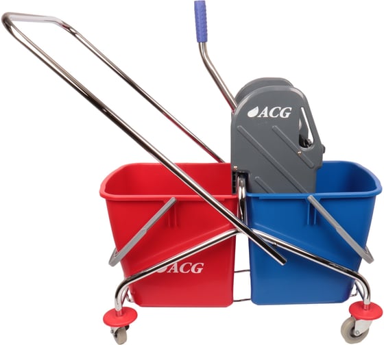 Тележка 2х-ведерная ACG 2x25л с отжимом, база хром (1шт.) 1002336