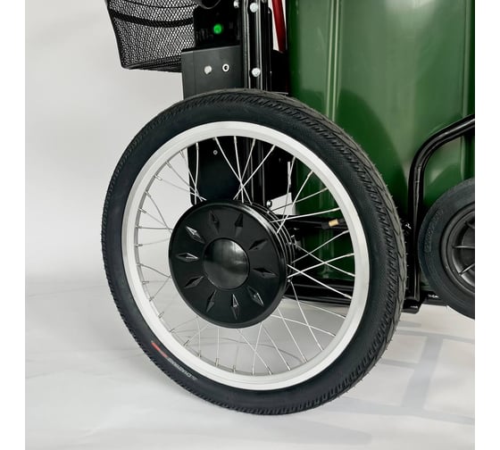 Тележка EWA Comfort 120 стальной каркас, колеса 508 мм, мусорный бак на 120 л, ёмкость на 60 л, корзина для личных вещей, держатели для инструмента 4687204807169