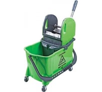 Ведро с вертикальным отжимом на колесах Uctem-Plas 24л пластиковое зеленое арт. HTS731G 29270