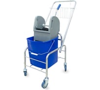 Тележка уборочная ACG 1 х 25л, с отжимом и корзиной хром, база хром 1028488