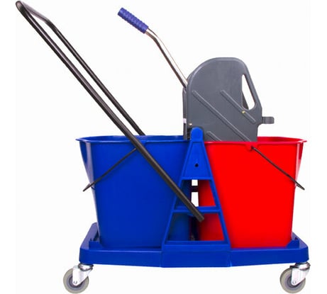 Уборочная тележка BRABIX 2 съемных ведра 23 л, механический отжим, пластиковый каркас 606659