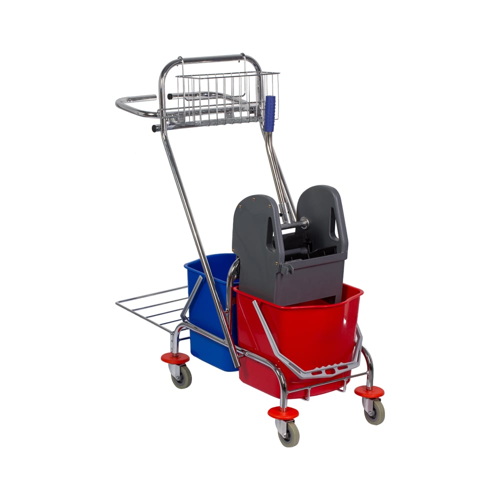 Уборочная тележка OfficeClean Professional 2 секции 15 л отжим корзина ...