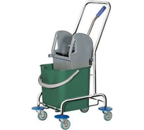 Хромированная уборочная тележка AFC-GROUP 1x25 с механическим отжимом 02.127Eco