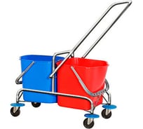 Хромированная уборочная тележка AFC-GROUP 2x25 без отжима 02.108