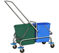 Хромированная уборочная тележка AFC-GROUP 2x25 л без отжима 02.108Eco