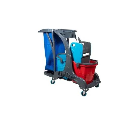 Тележка для уборки Uctem-Plas Selmop двухведерная, 2х25л (HSK810, HPP794, сумка), пластиковая HCK716 30992 1