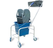 Тележка уборочная ACG БЕЗ ЛОГО 1x16л с отжимом и пластиковой корзиной, база хром КОМПЛЕКТ 2шт 1028634