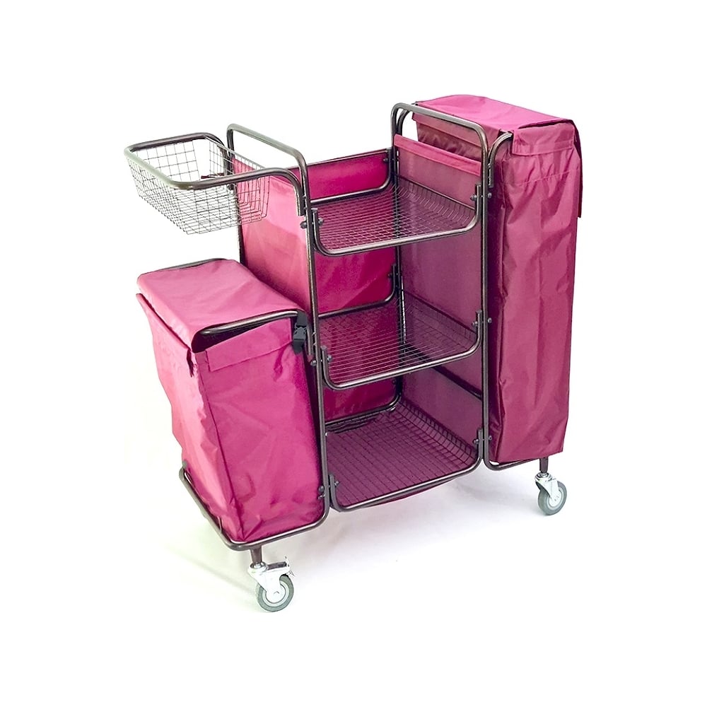 Разборная тележка для горничной oldoak бордовый мешок ТГР 3 АА2322 ...