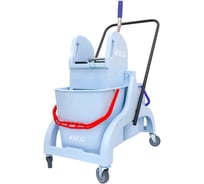 Тележка ACG 2х вёдерная 2x25 л с отжимом, база пластик СЕРАЯ 1029638