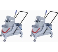 Тележка ACG 2x25 л с отжимом, база пластик СЕРАЯ КОМПЛЕКТ (2 шт/кор) 1029081