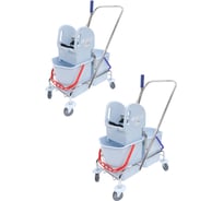 Тележка ACG 2х17 л, с отжимом, ведра серый, база хром, 2 шт 1029603