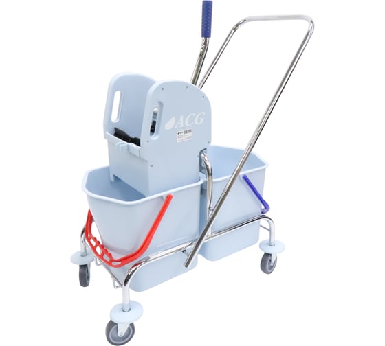 Тележка ACG 2х17 л, с отжимом, ведра серый, база хром 1030082