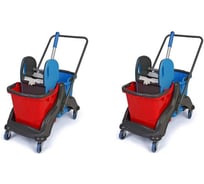 Тележка ACG 2х25 л, с отжимом, база пластик, 2 шт 1028130