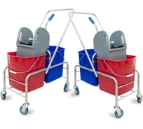 Тележка уборочная ACG без лого, 2 х 25л, с отжимом, база хром, комплект 2шт 1028570