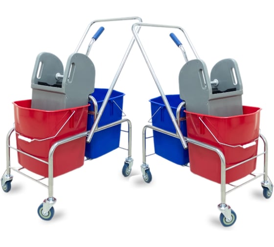 Тележка уборочная ACG без лого, 2 х 25л, с отжимом, база хром, комплект 2шт 1028570 1